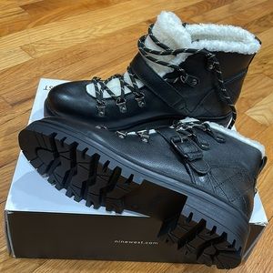 New Nine West Black leather ankle boots.